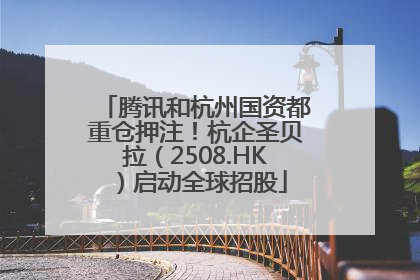 腾讯和杭州国资都重仓押注！杭企圣贝拉（2508.HK）启动全球招股