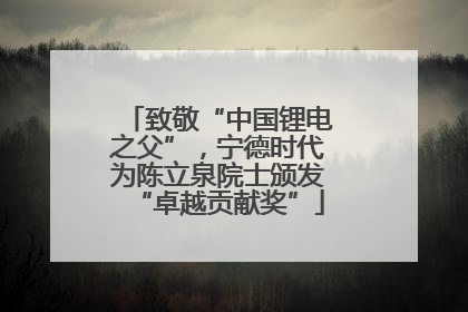 致敬“中国锂电之父”，宁德时代为陈立泉院士颁发“卓越贡献奖”