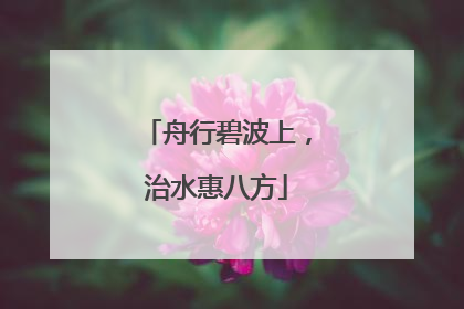 舟行碧波上，治水惠八方