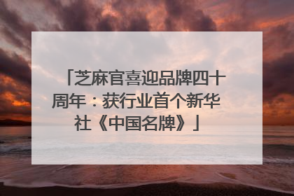 芝麻官喜迎品牌四十周年：获行业首个新华社《中国名牌》