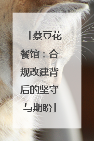 蔡豆花餐馆：合规改建背后的坚守与期盼