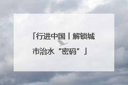 行进中国丨解锁城市治水“密码”