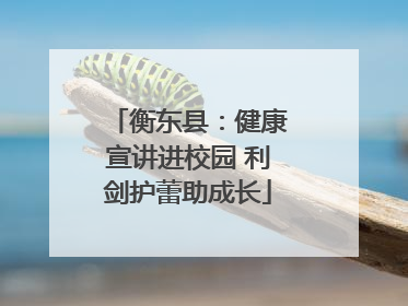 衡东县：健康宣讲进校园 利剑护蕾助成长