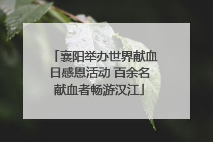 襄阳举办世界献血日感恩活动 百余名献血者畅游汉江