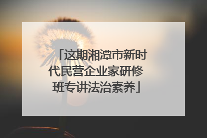 这期湘潭市新时代民营企业家研修班专讲法治素养