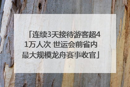 连续3天接待游客超41万人次 世运会前省内最大规模龙舟赛事收官