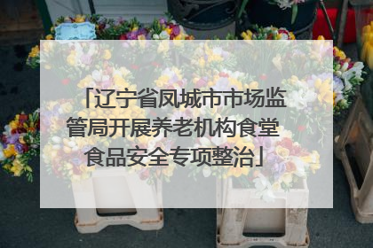 辽宁省凤城市市场监管局开展养老机构食堂食品安全专项整治
