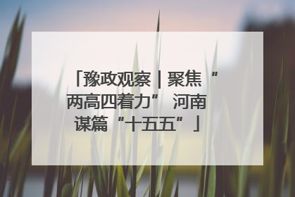 豫政观察｜聚焦“两高四着力” 河南谋篇“十五五”