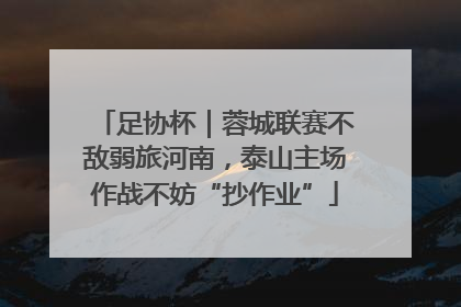 足协杯｜蓉城联赛不敌弱旅河南，泰山主场作战不妨“抄作业”