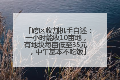 跨区收割机手自述：一小时能收10亩地，有地块每亩低至35元，中午基本不吃饭