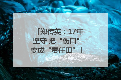 郑传英：17年坚守 把“伤口”变成“责任田”