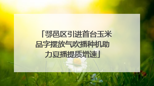 鄠邑区引进首台玉米品字摆放气吹播种机助力夏播提质增速
