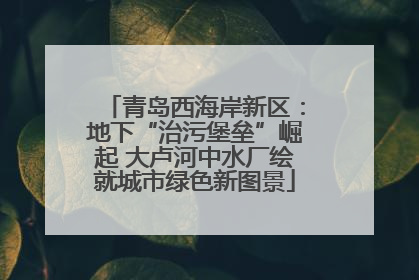 青岛西海岸新区：地下“治污堡垒”崛起 大卢河中水厂绘就城市绿色新图景