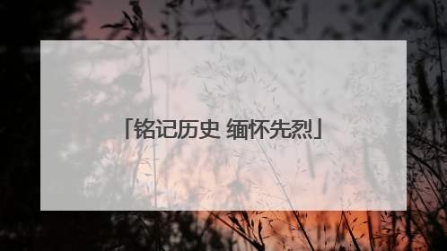铭记历史 缅怀先烈