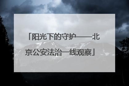 阳光下的守护——北京公安法治一线观察
