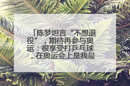 陈梦坦言“不想退役”，期待再参与奥运：很享受打乒乓球，在奥运会上是我最幸福的时候