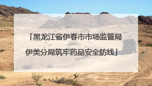 黑龙江省伊春市市场监管局伊美分局筑牢药品安全防线