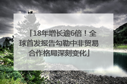 18年增长逾6倍！全球首发报告勾勒中非贸易合作格局深刻变化