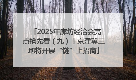 2025年廊坊经洽会亮点抢先看（九）丨京津冀三地将开展“链”上招商