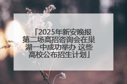 2025年新安晚报第二场高招咨询会在巢湖一中成功举办 这些高校公布招生计划