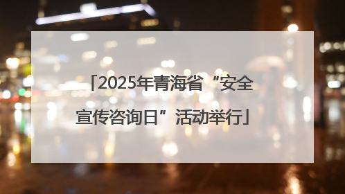 2025年青海省“安全宣传咨询日”活动举行
